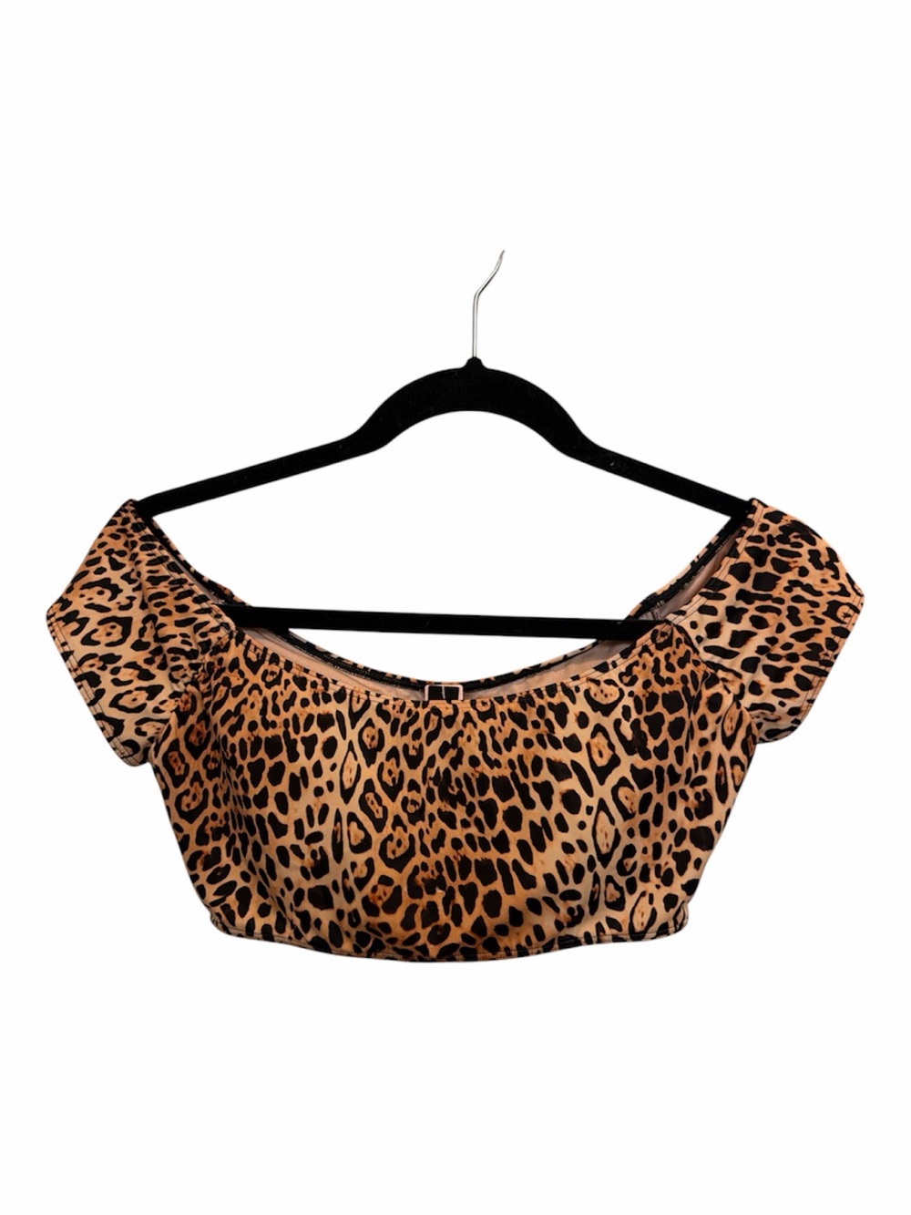 Victoria Secret Leopard Print Off-Shoulder Swim Top size Small